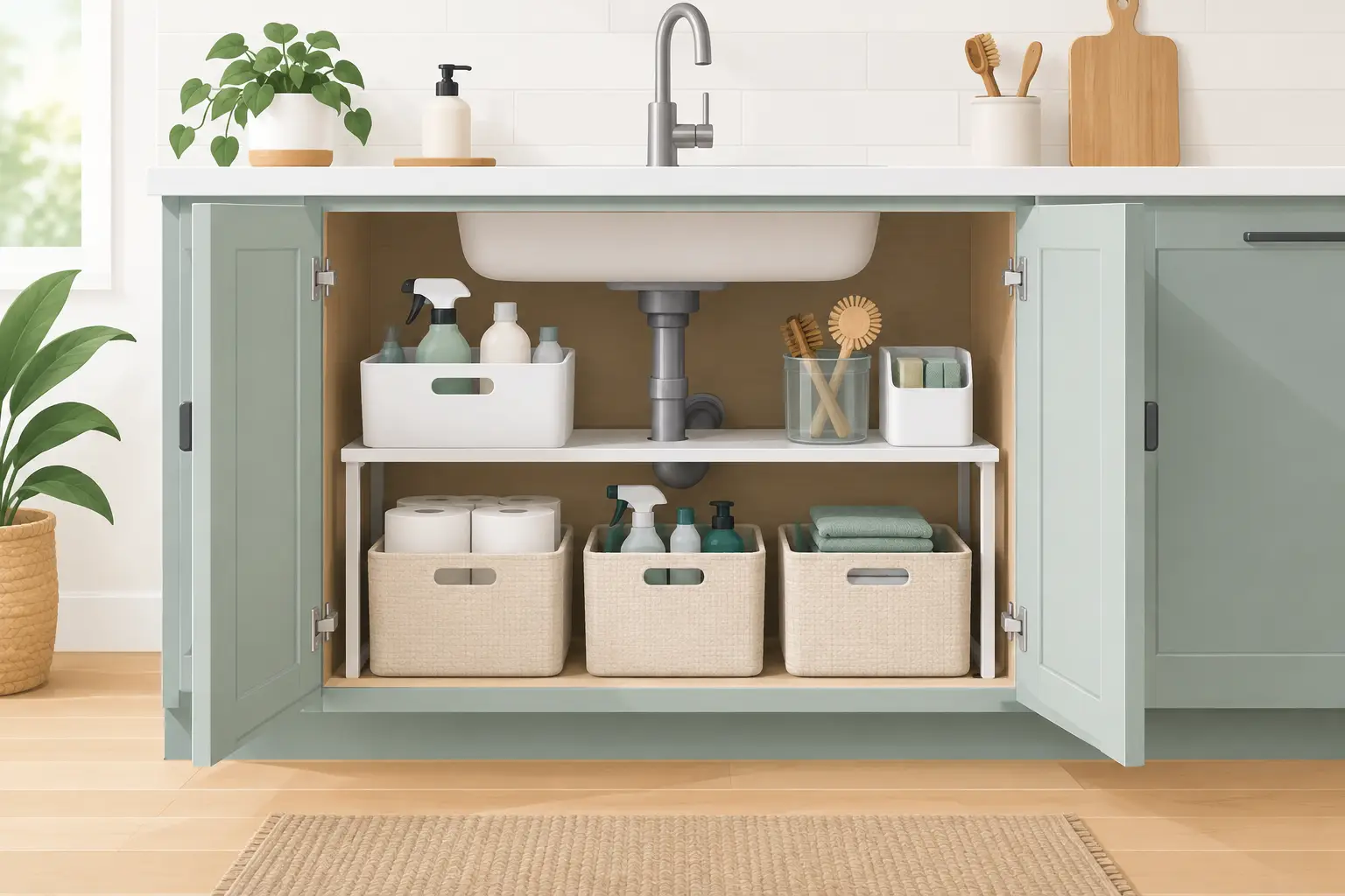 How to Organize Under Sink Storage Beautifully